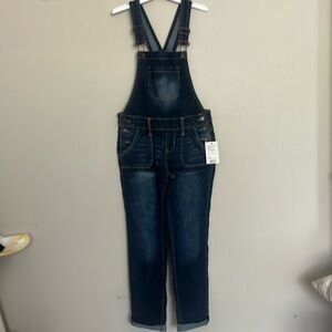 NWT SO brand from kohls kids blue jean overalls size 7